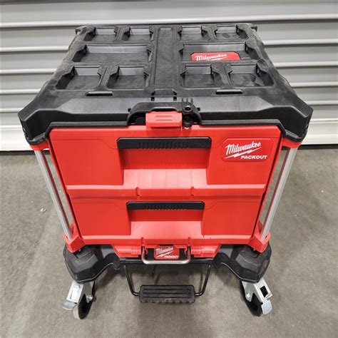 packout 22 in. 2-drawer tool box with metal reinforced corners|milwaukee 2 drawer tool box.